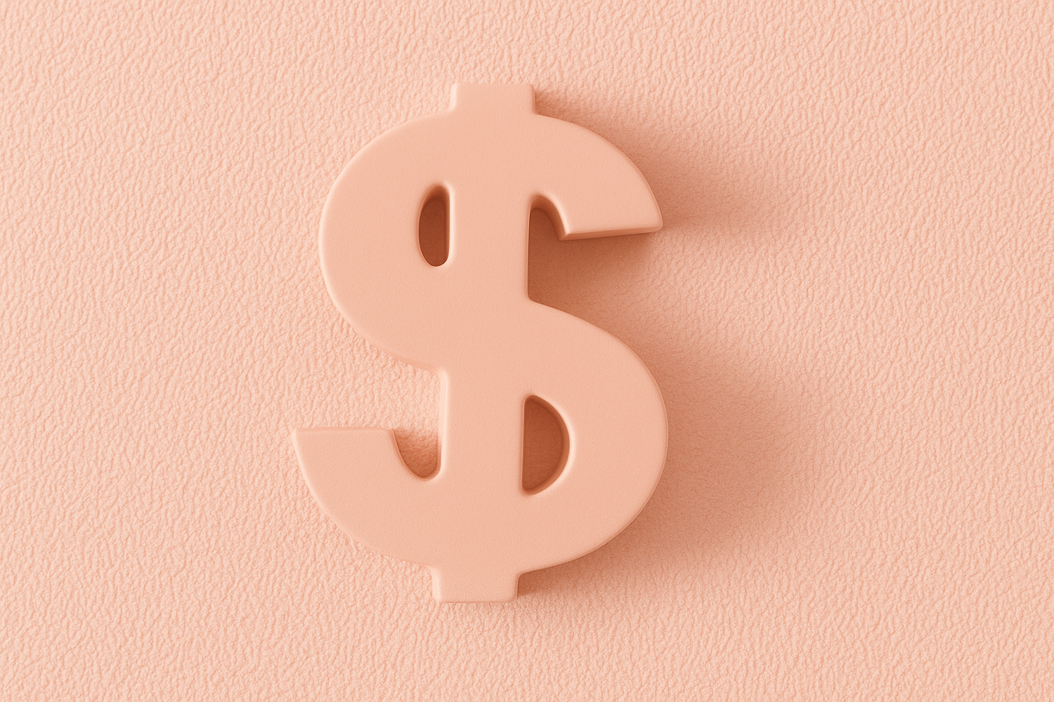 Edited dollar sign with consistent pink tone